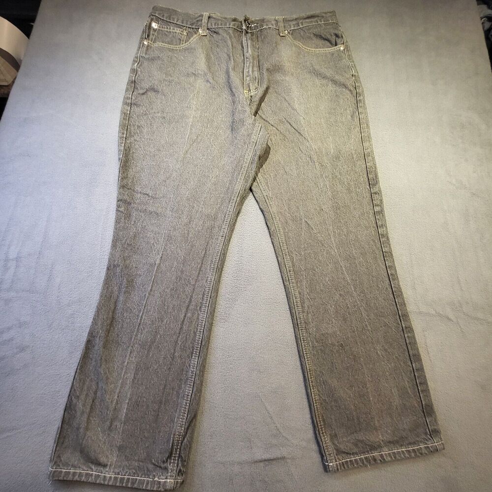 PJ Mark Mens 38x29 BAGGY Gray Jeans Wide Leg Hip Hop Distressed Vintage
